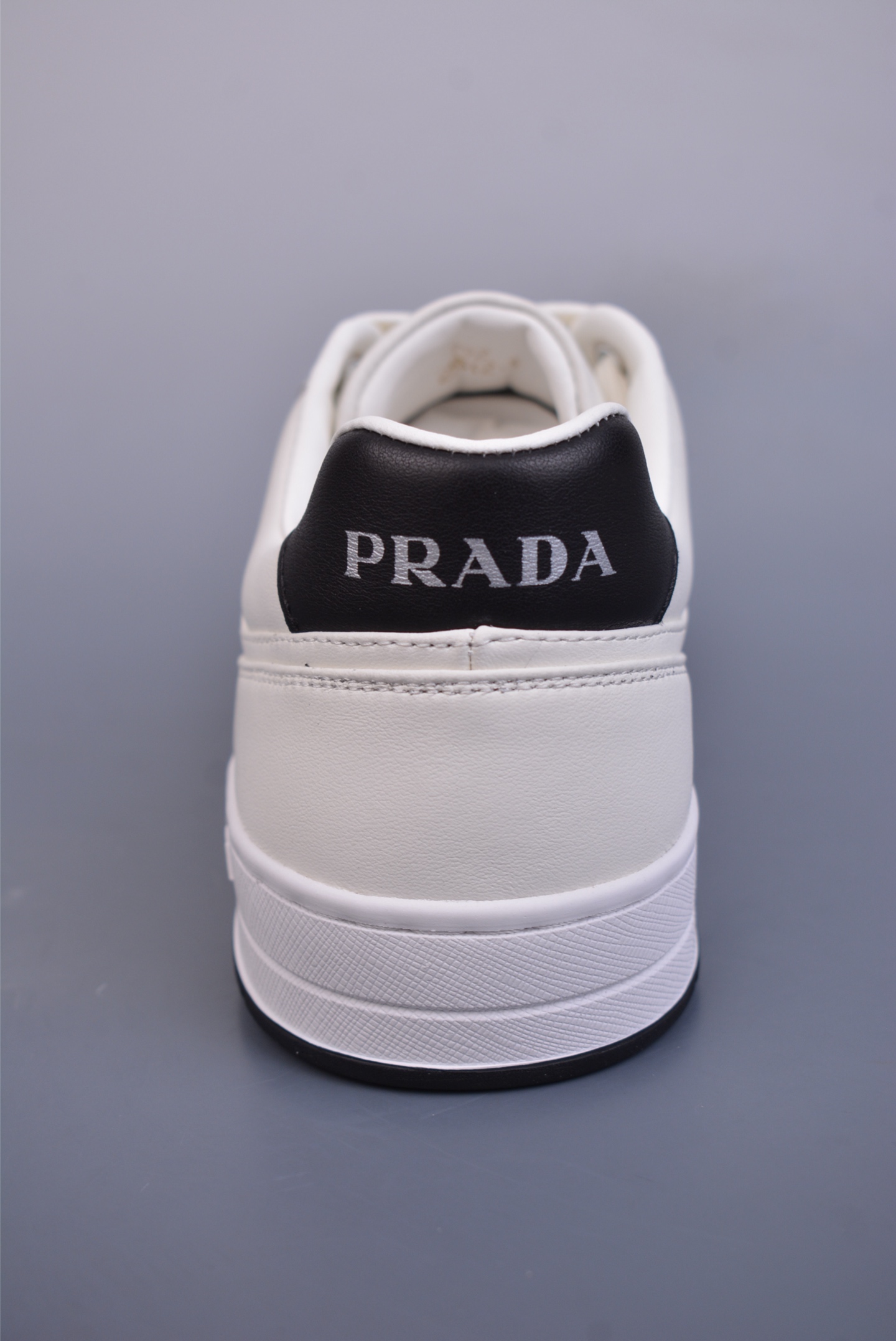 Prada low-top casual sneakers white and black LOGO COGNAC