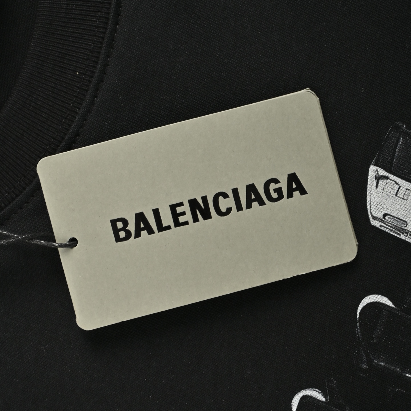 Balenciaga 25ss lighter print rhinestone short sleeves