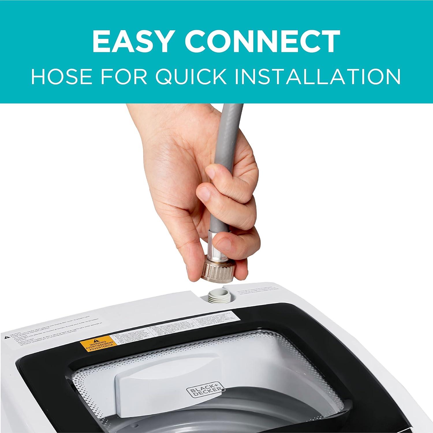 BLACK & DECKER Small Portable Washer 0.9 Cu. Ft. with Transparent Lid & LED Display