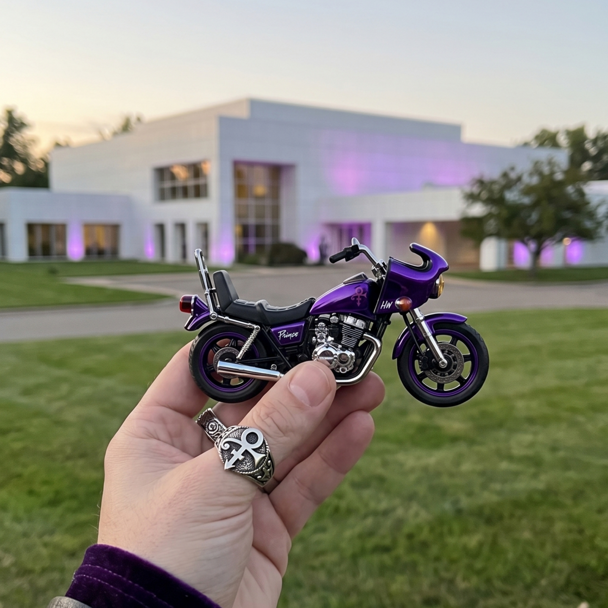 Hot Wheels Prince Purple Rain 42nd Anniversary Custom Motorcycle