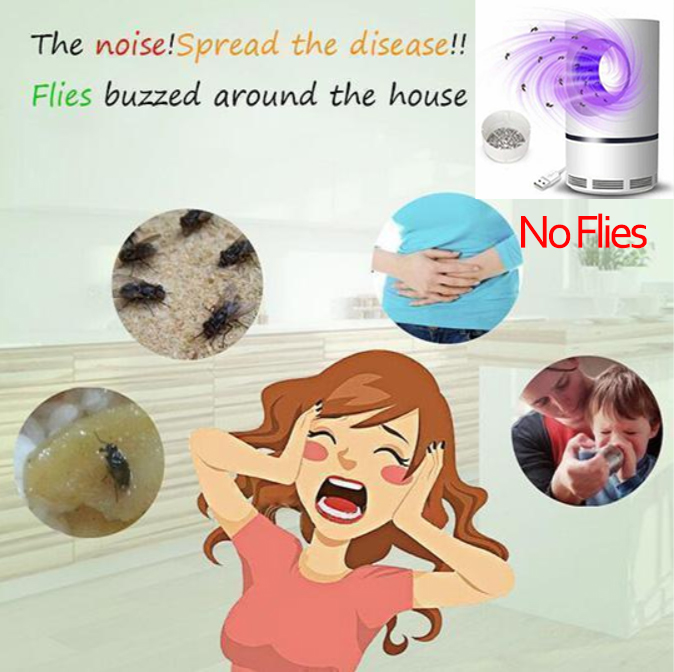 Mosquito And Flies Killer Trap - Suction Fan, No Zapper, Child Safe