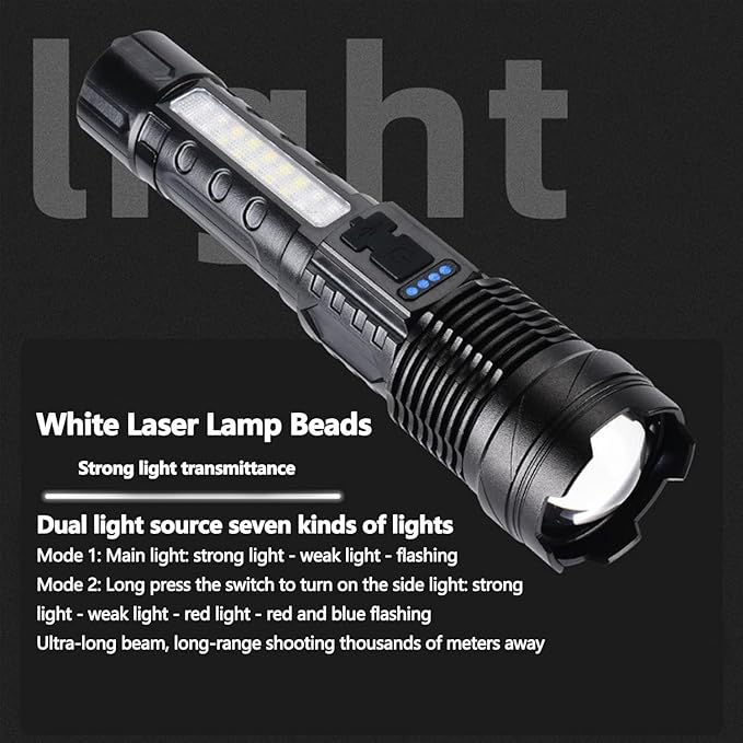 2025 New Upgraded A70 Tactical LED Flashlight💥💥（1500 Lumen Rechargeable Multi-Function Flashlight）