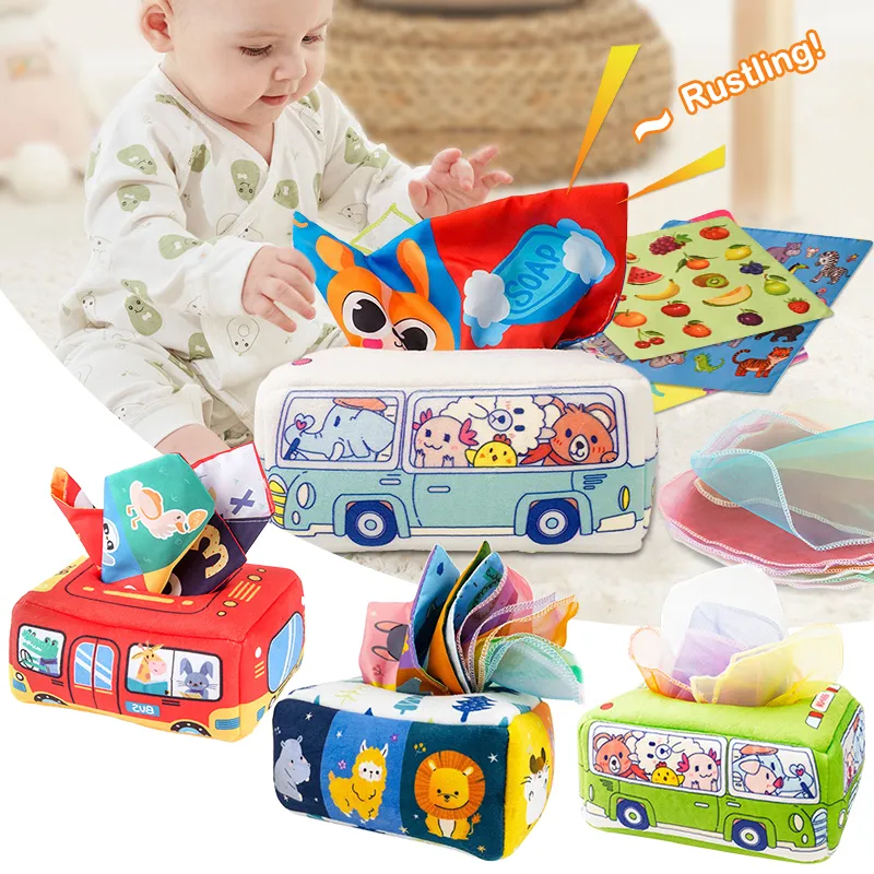 Montessori Sensory Tissue Box Baby Sensory Pull Toy-BUY 2 FREE SHIPPING