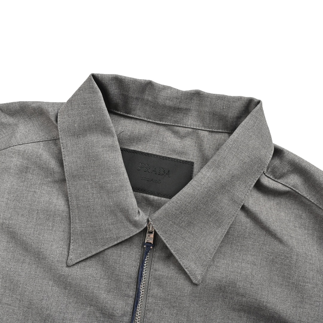 Prada 24Fw wool triangle label shirt jacket