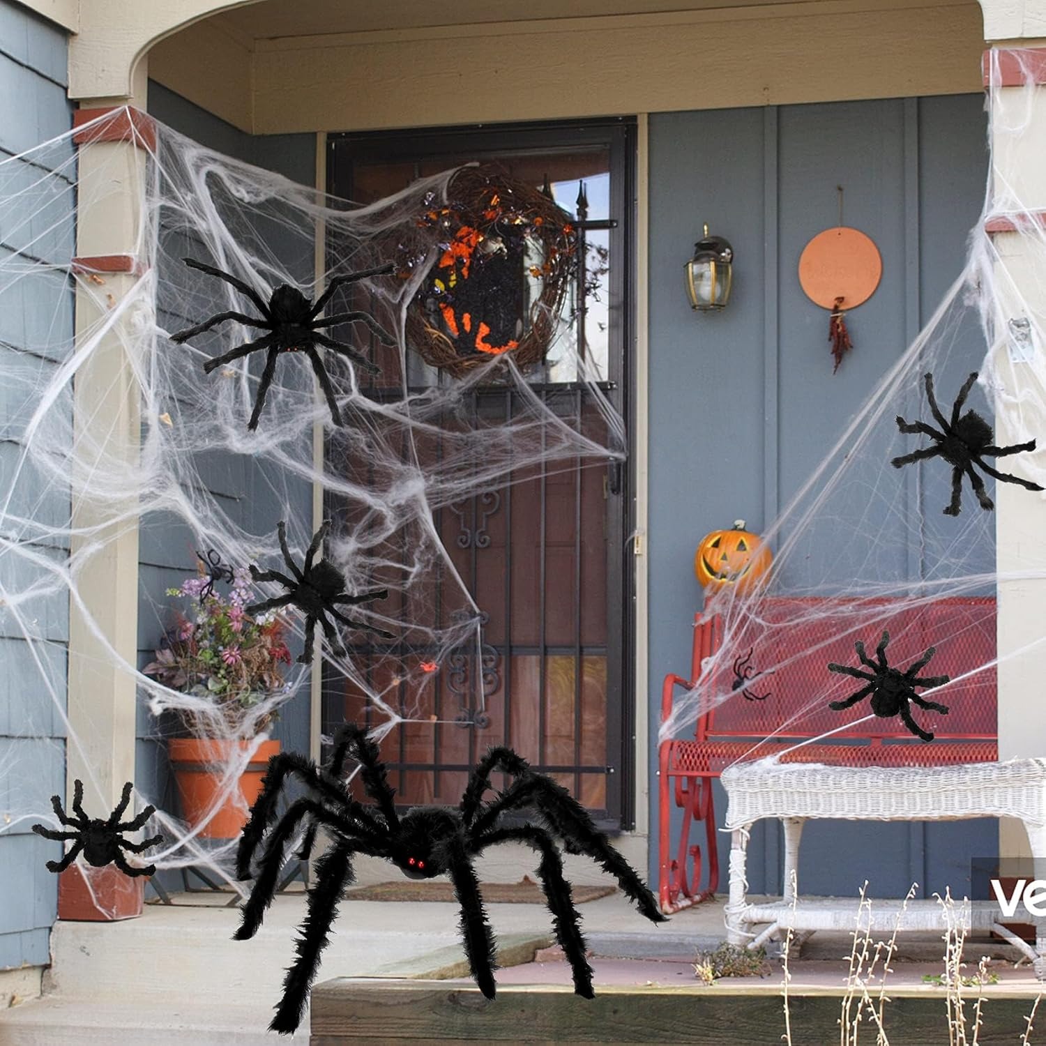✨Flash Sale✨Halloween Spider Web Decoration with 3 Spiders