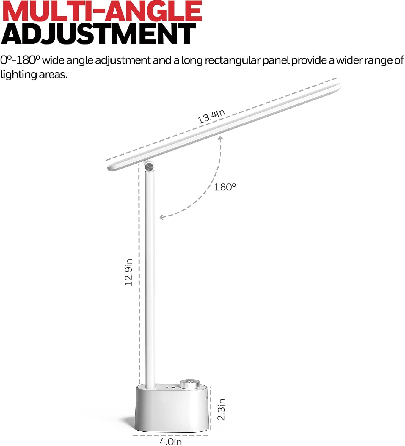 Honeywell Desk Lamp Home Office - LED Lighting with Charging Station A+C USB Port for Small Spaces Bedroom Reading Crafts HWT-H01 Black