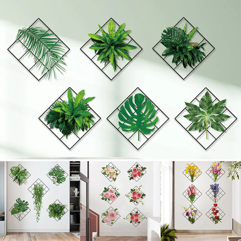 🔥Last Day Promotion-50% OFF🔥12*13inch 3D Plant/Flower Wall Sticker-(1Sets / 5 Pattern)-BUY 4 Sets GET 20% OFF & FREE SHIPPING