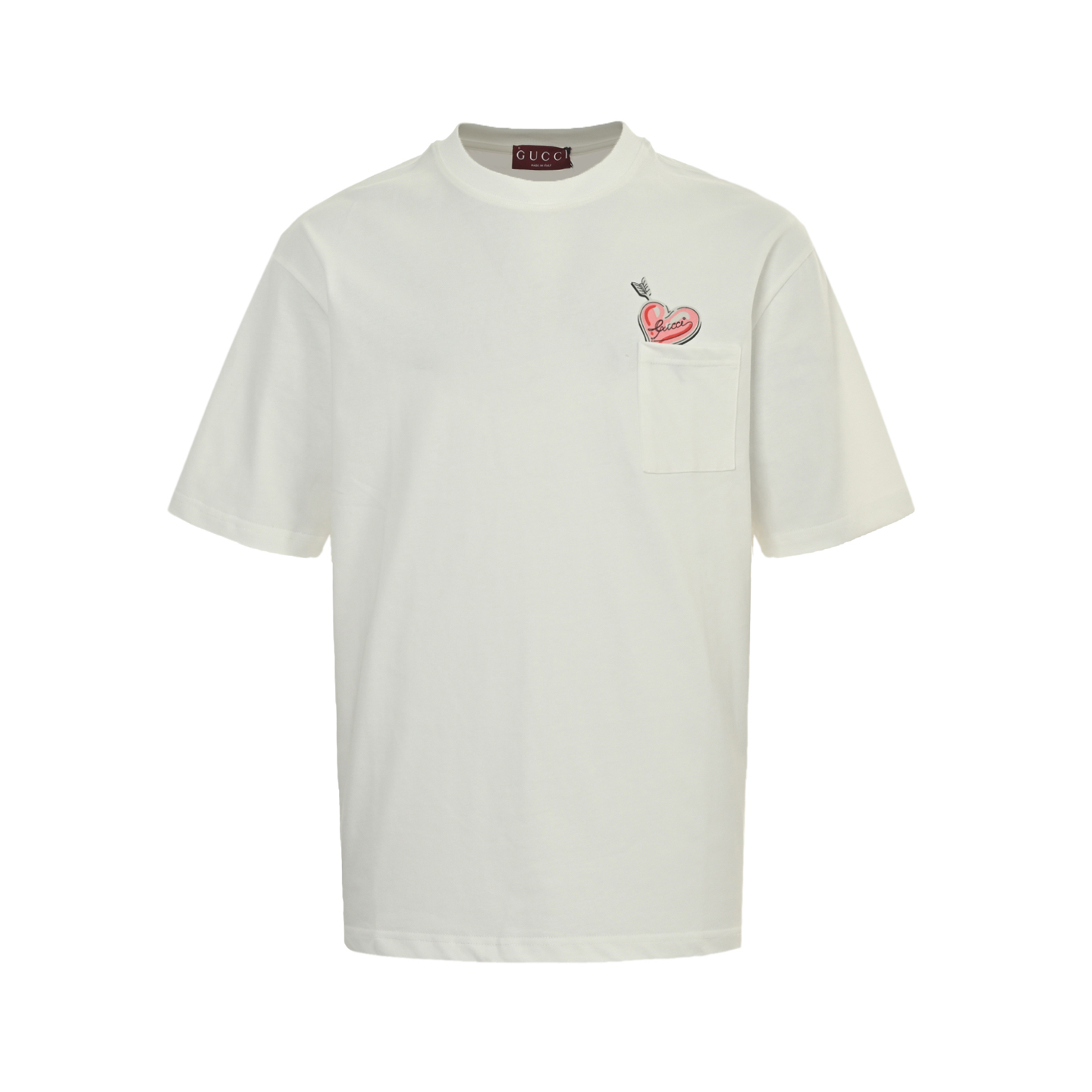 Gucci 25ss pocket heart print short sleeve