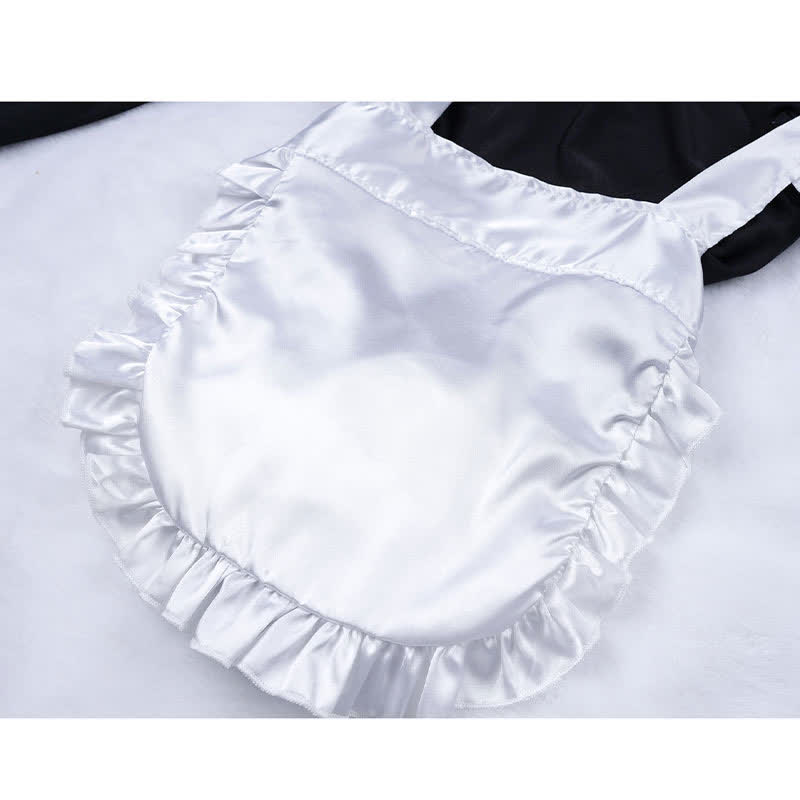 Cosplay Maid Hollow Out Sexy Jumpsuit Lingerie Set