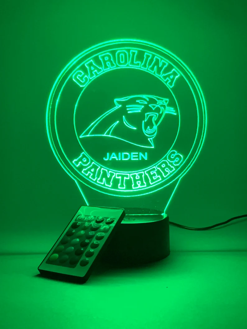 CAROLINA PANTHERS 3D LAMP PERSONALIZED