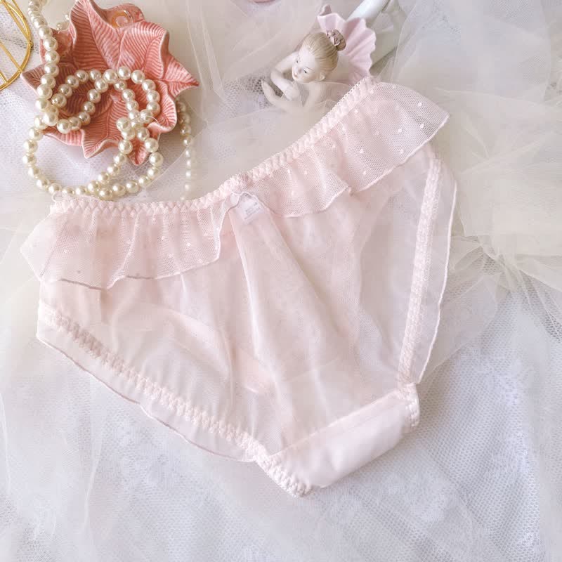 Wings Decor Lace Mesh Panty