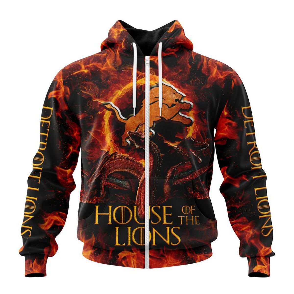 DETROIT LIONS GAME OF THRONES – HOUSE OF THE LIONS 3D HOODIE