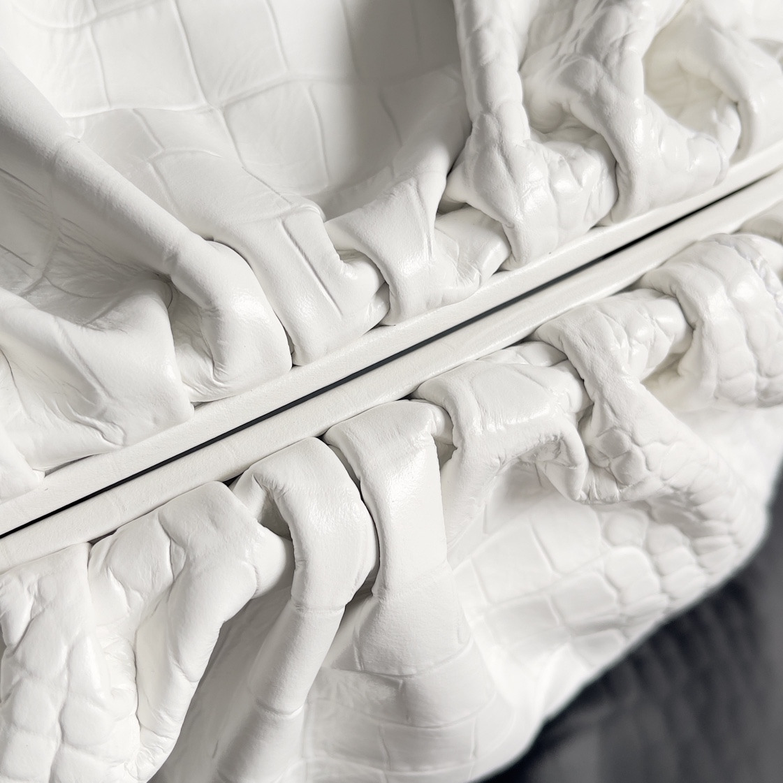 Bottega Veneta POUCH crocodile pleated cloud bag 576227