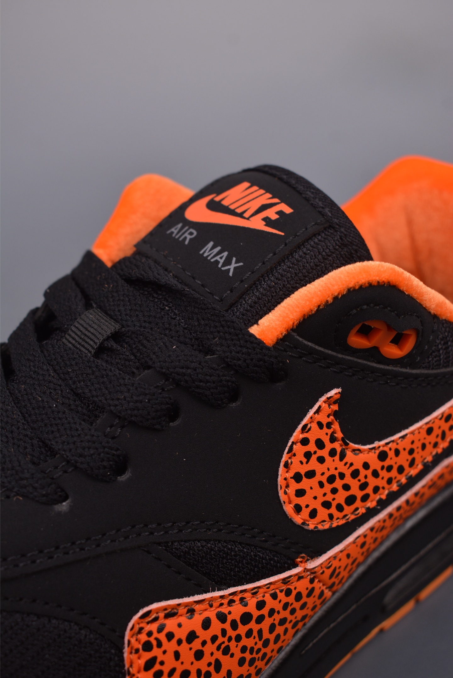 Nike Air Max 1 Original Series Black and Yellow Leopard Print