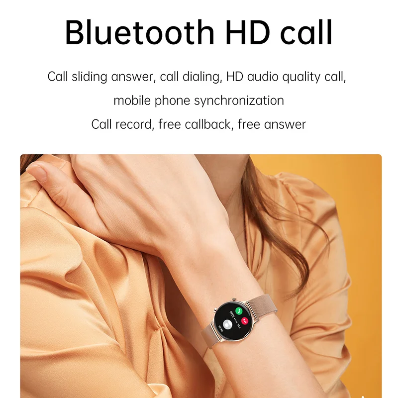 YPAY 1.016-inch AMOLED screen Women's Smartwatch HD Bluetooth Call Women's Cycle Monitoring IP68 waterproof Women's Smartwatch
