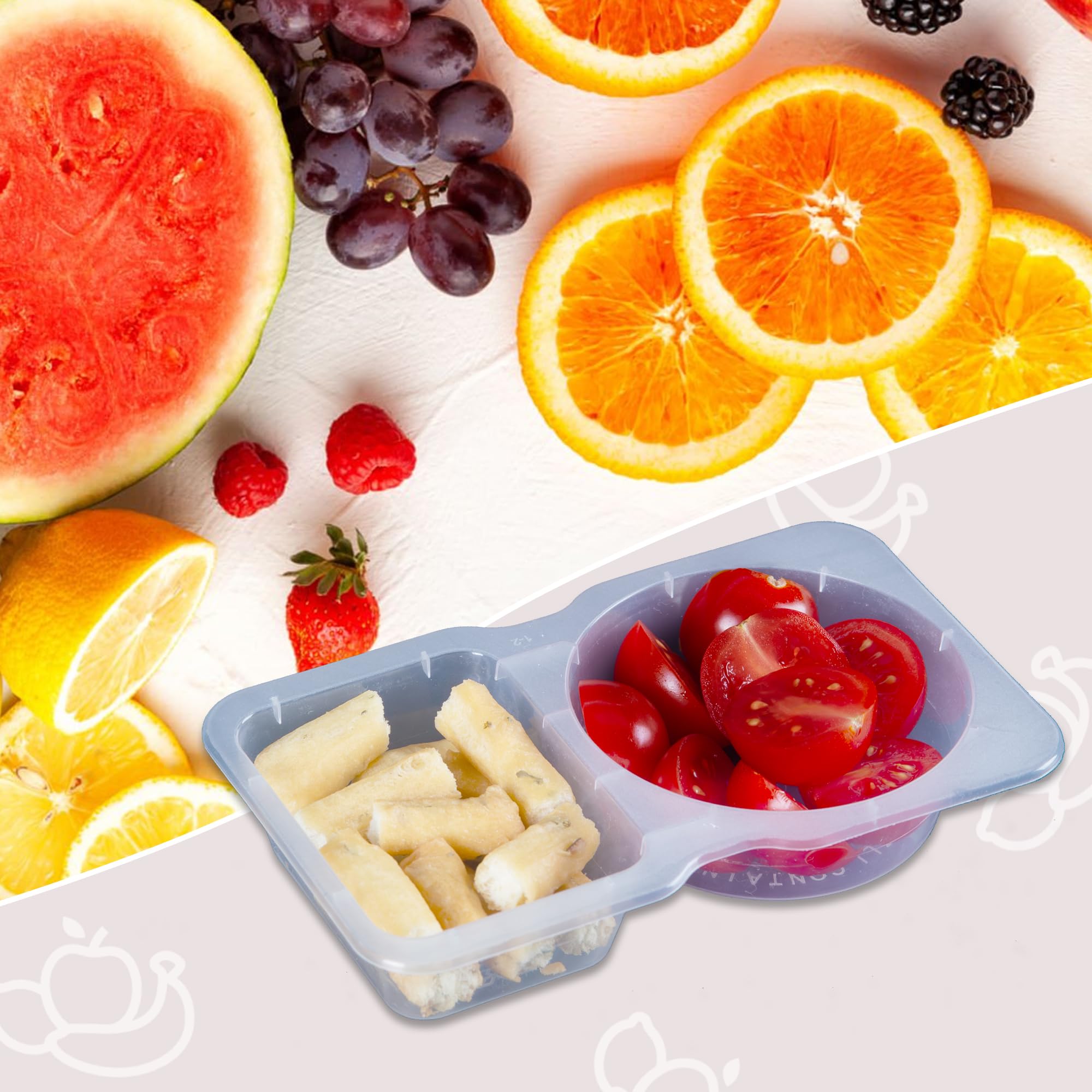🔥Last Day 50% OFF🔥10 Pcs Double Compartment Reusable Snack Condiment Container
