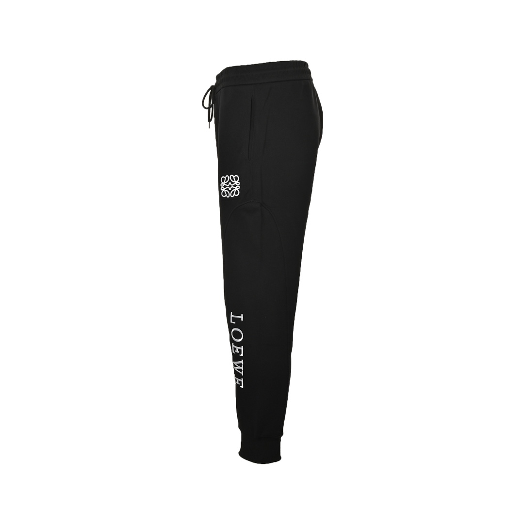 Loewe 24Fw heavy-cut embroidered logo patchwork trousers