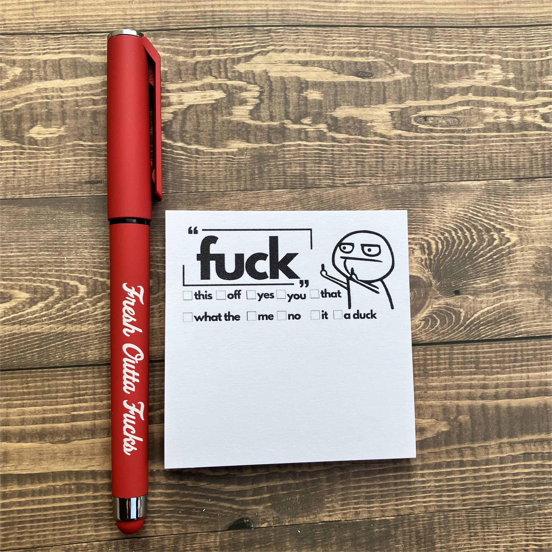 Funny Spoof Post-It Notes And Pens