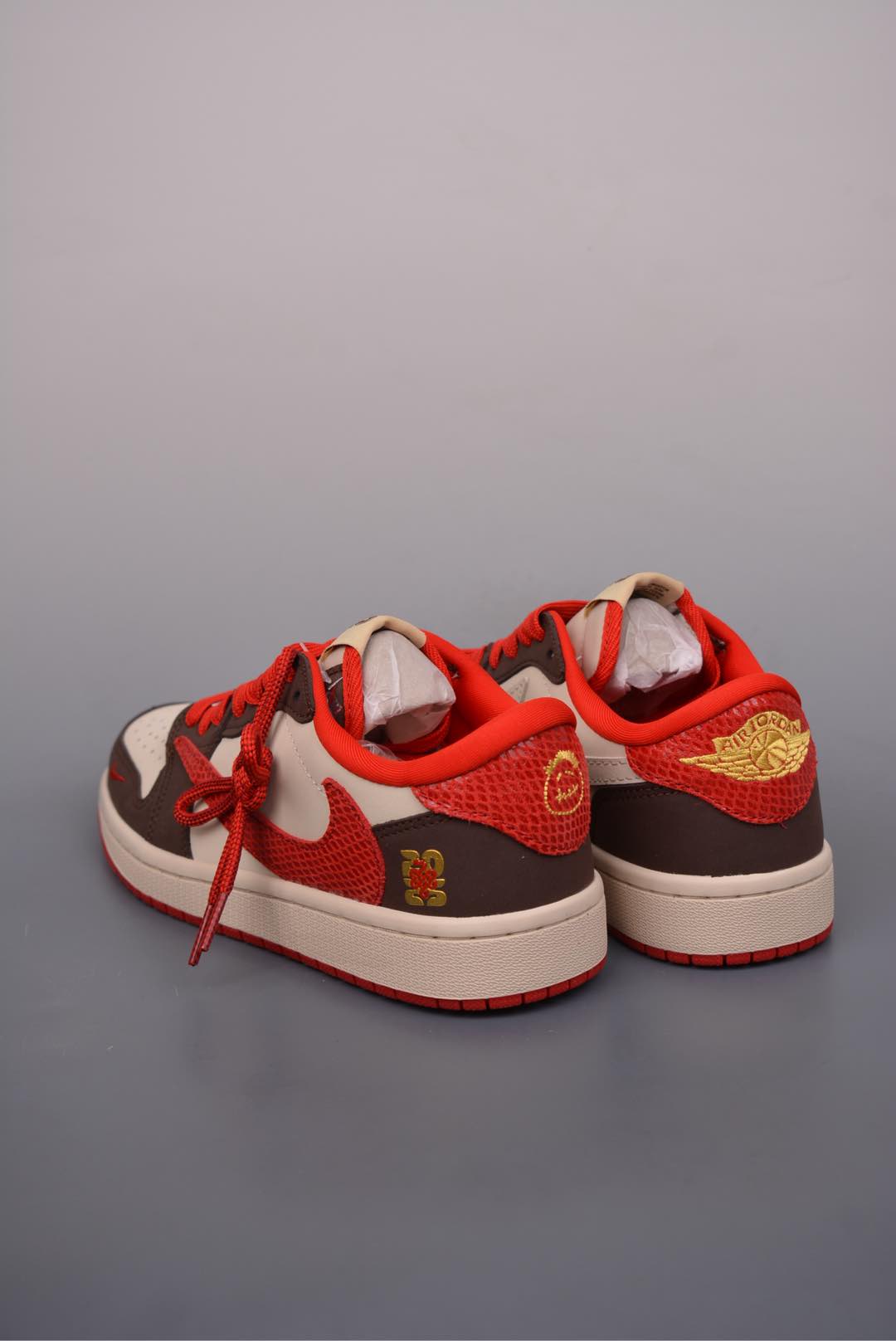 Travis Scott x Nike Air Jordan 1 Low Year of the Snake Brown, Beige, White and Red CH6336-020