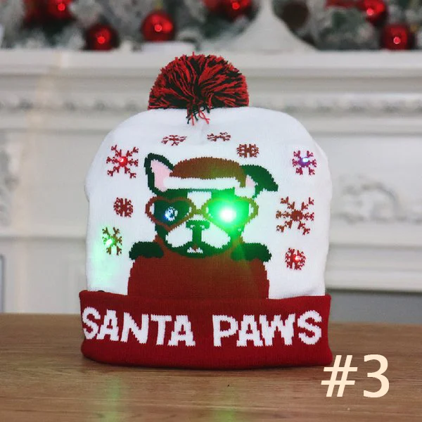 (🔥Early Christmas Sale- SAVE 48% OFF) Christmas Theme LED Beanies--BUY 4 FREE SHIPPING
