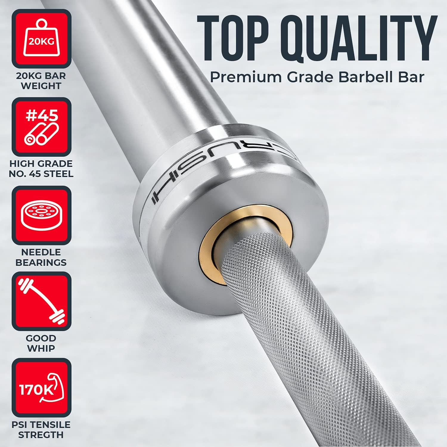 Iron Crush Olympic Barbell Multifunction 7 Foot Weight Bar