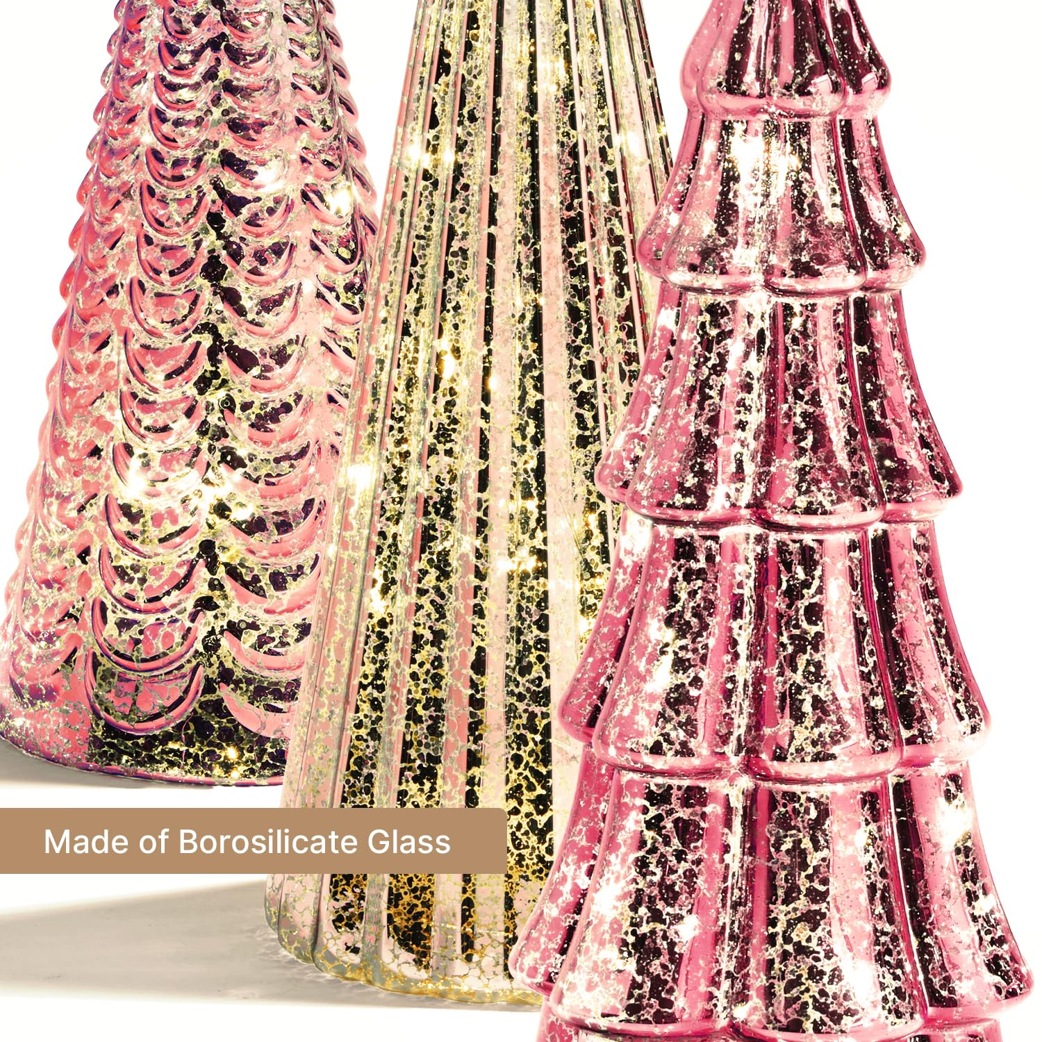 🎄LampTree Table Top Christmas Tree Decorations with Fairy Lights - Set of 3