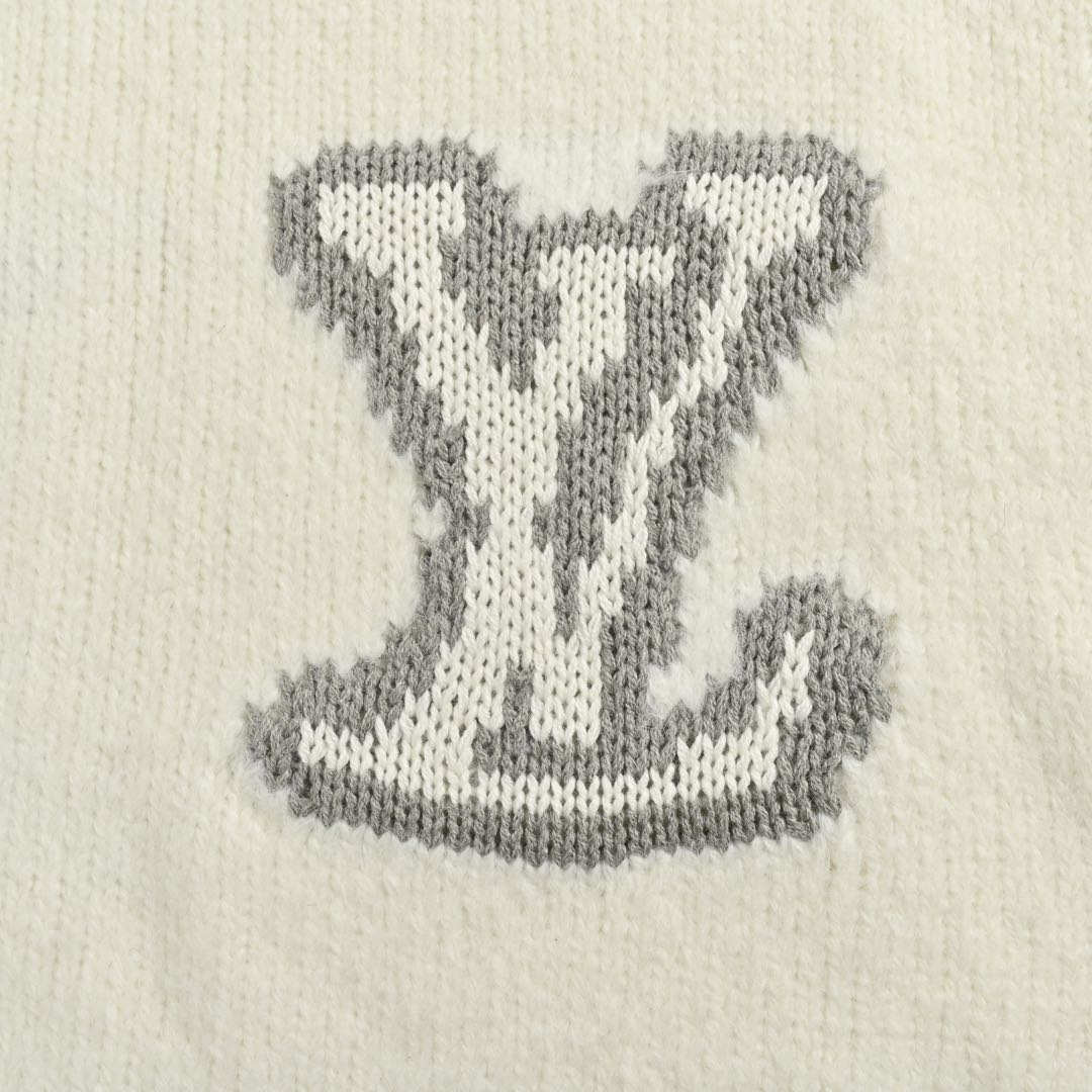 Louis Vuitton 24Fw mirrored logo jacquard sweater