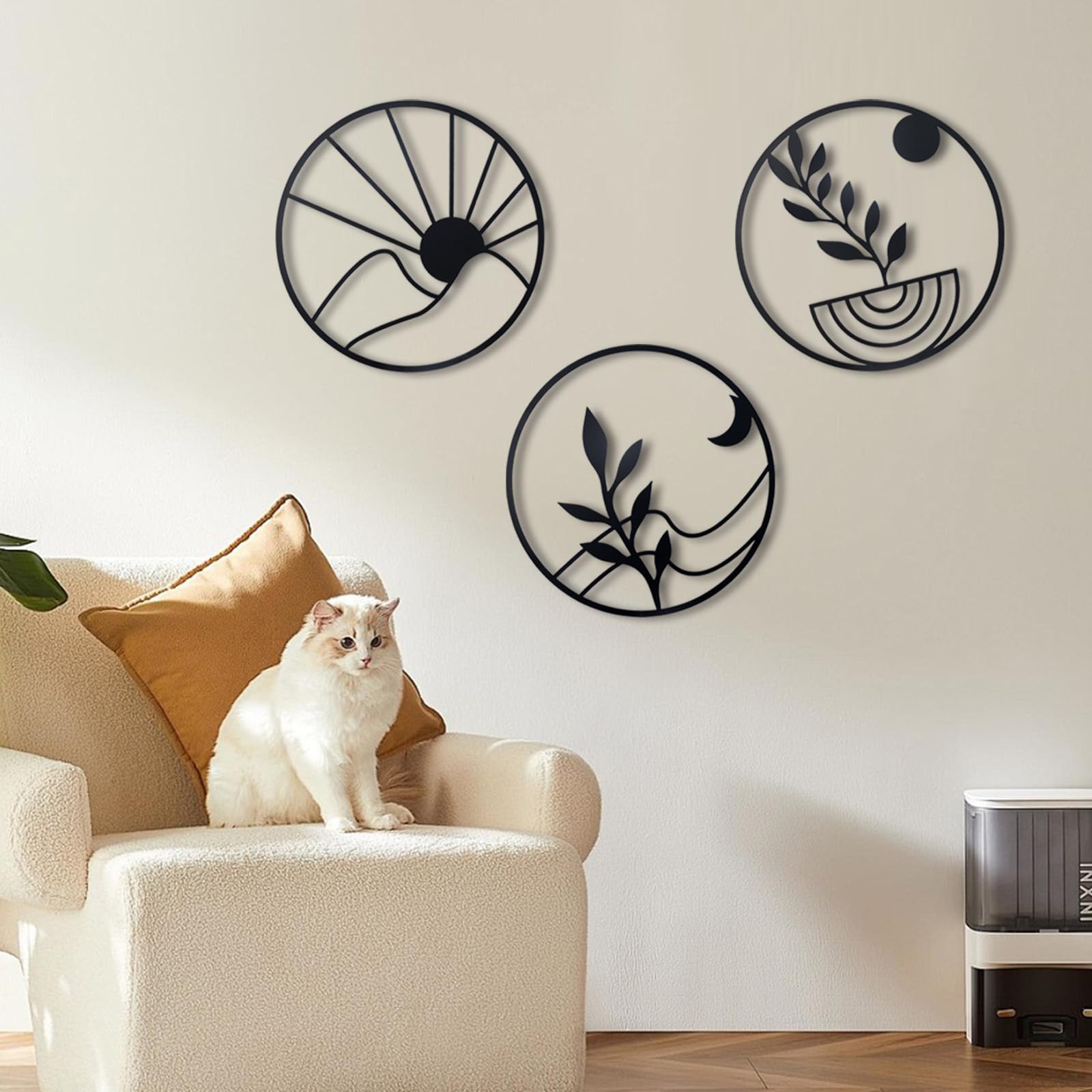 Elegant Metal Floral Wall Decor Set (3 Pieces)