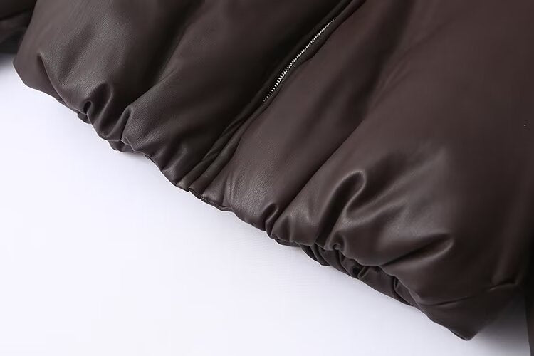 Leather Coat Women Autumn Winter Minimalist Locomotive Trendy Wide Shoulder High End Jacket Jacket