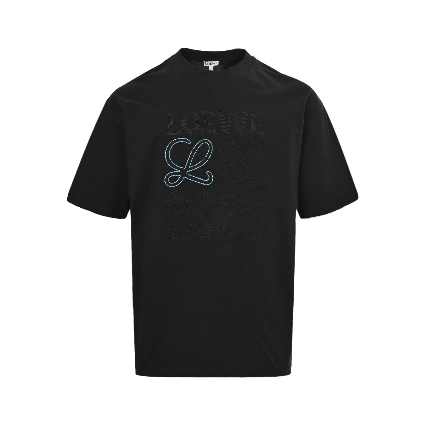 Loewe 25ss embossed embroidered patch short sleeve