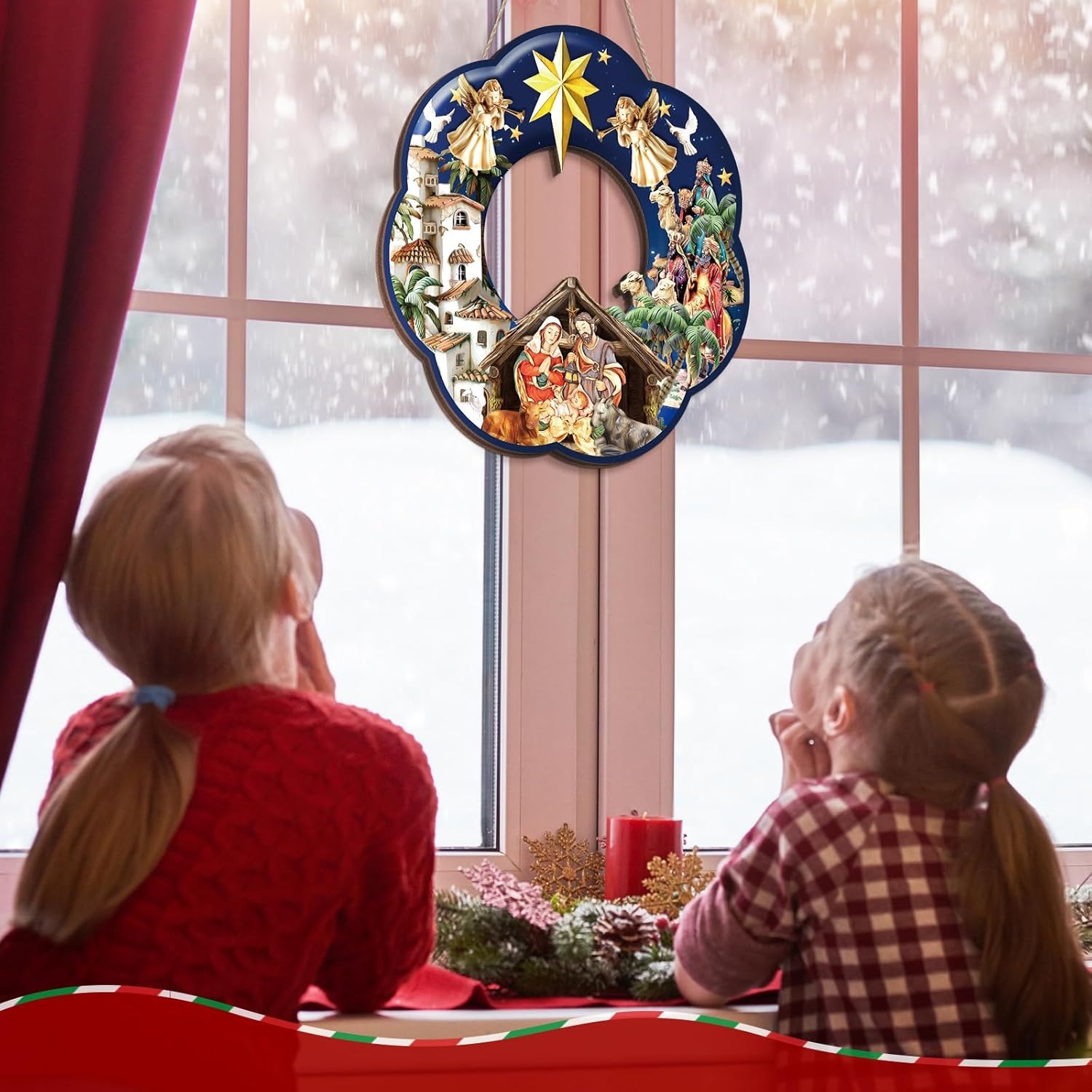 🎄Early Christmas Sale - 50% OFF🔥Christmas Christian Wooden Wreath