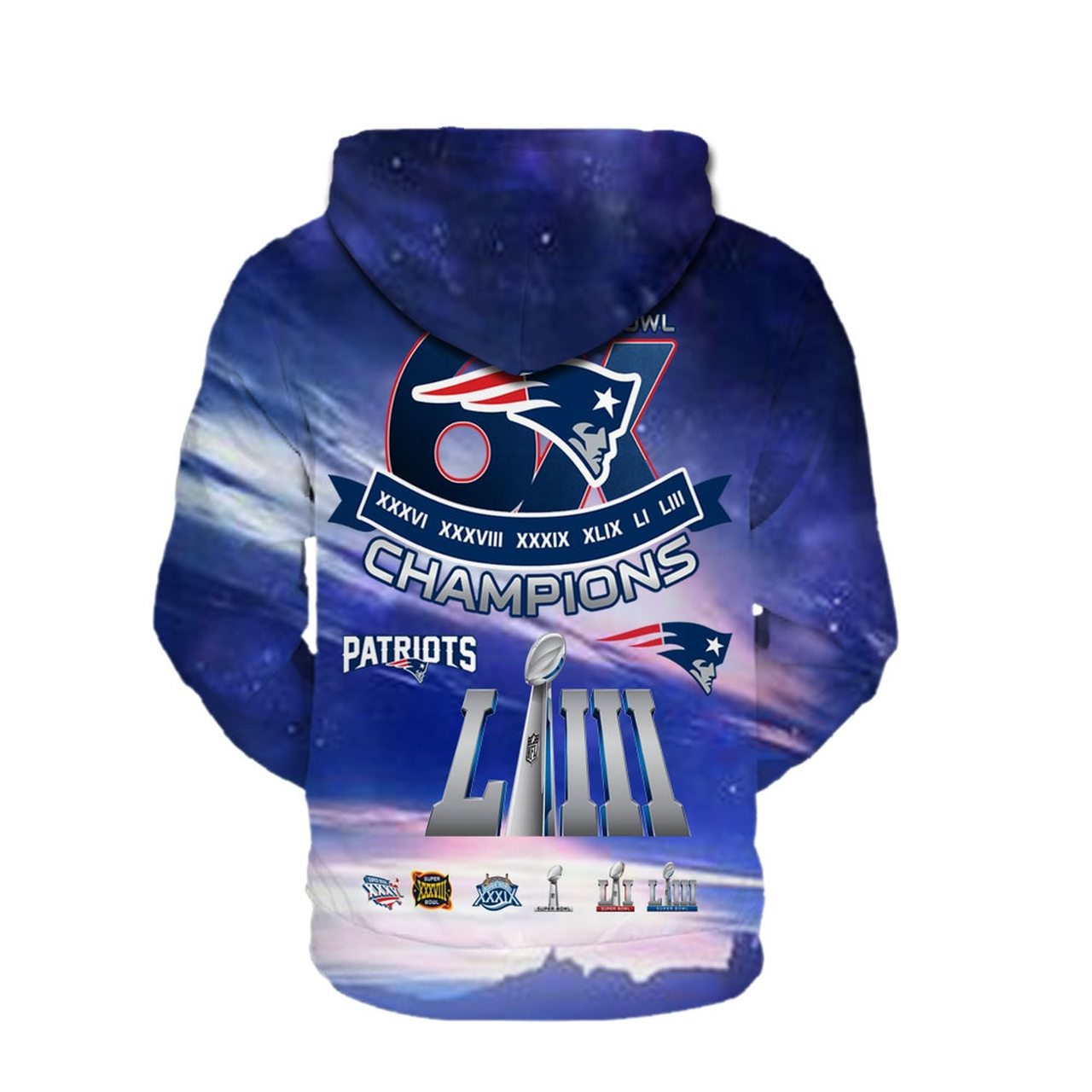 NEW ENGLAND PATRIOTS 3D HOODIE NNEP010