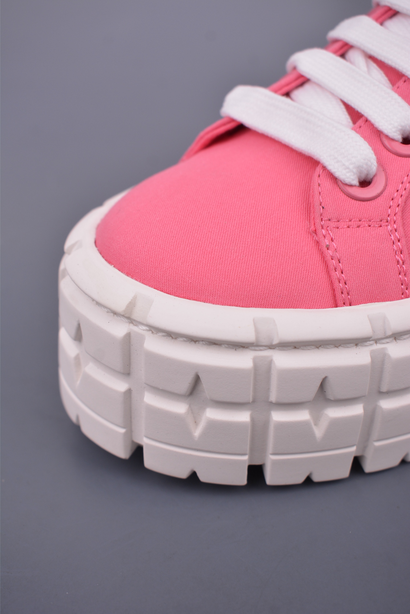 Prada Nylon Gabardine Low Sneakers Canvas Pink White SPAZZOL