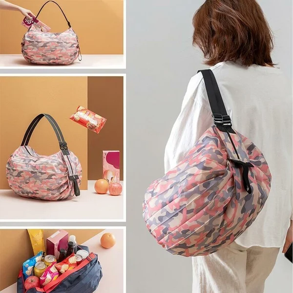 (🔥Last Day Promotion-SAVE 50% OFF) --Foldable Travel Portable Shopping Bag(Random Color Giveaway)-BUY 3 GET 2 FREE & FREE SHIPPING