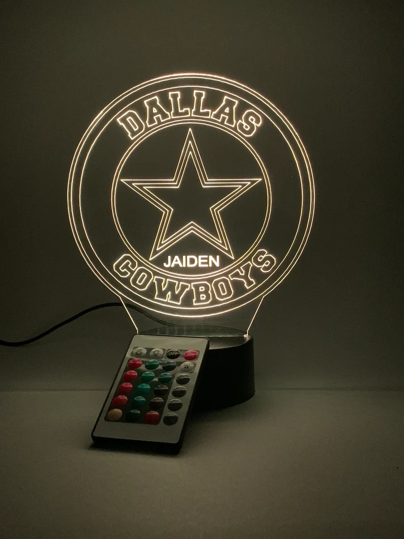 DALLAS COWBOYS 3D LAMP PERSONALIZED
