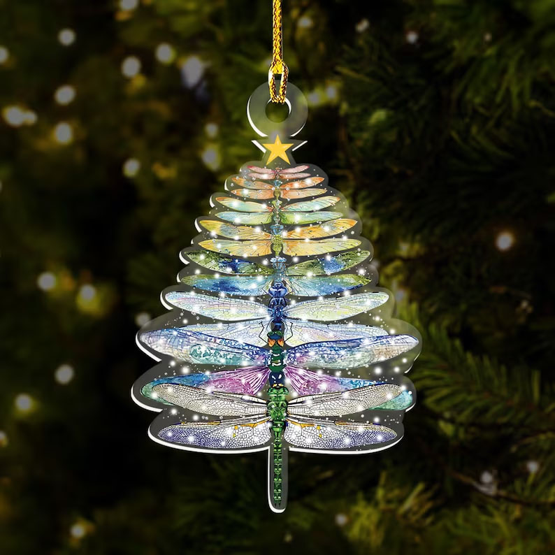 Christmas Dragonfly Christmas Ornament