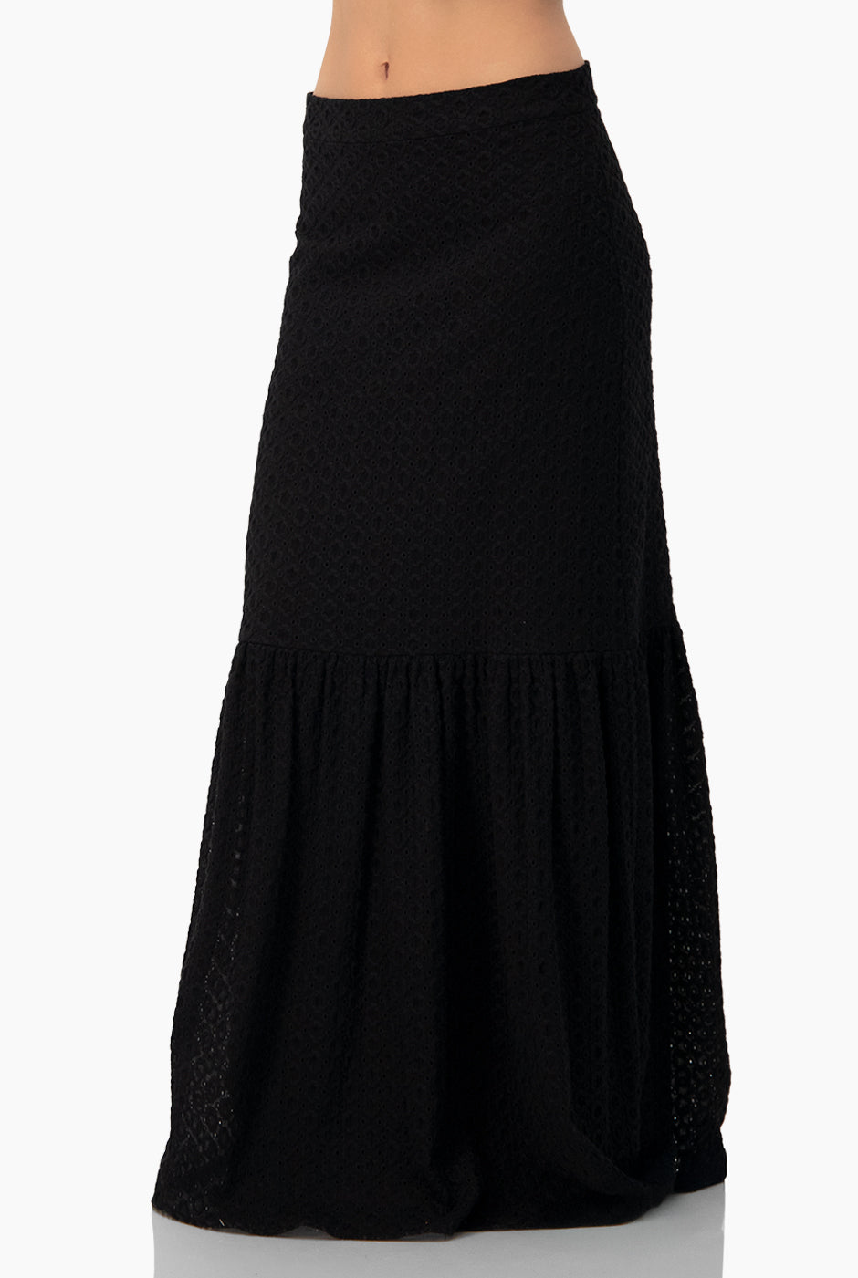 Falda maxi color negra