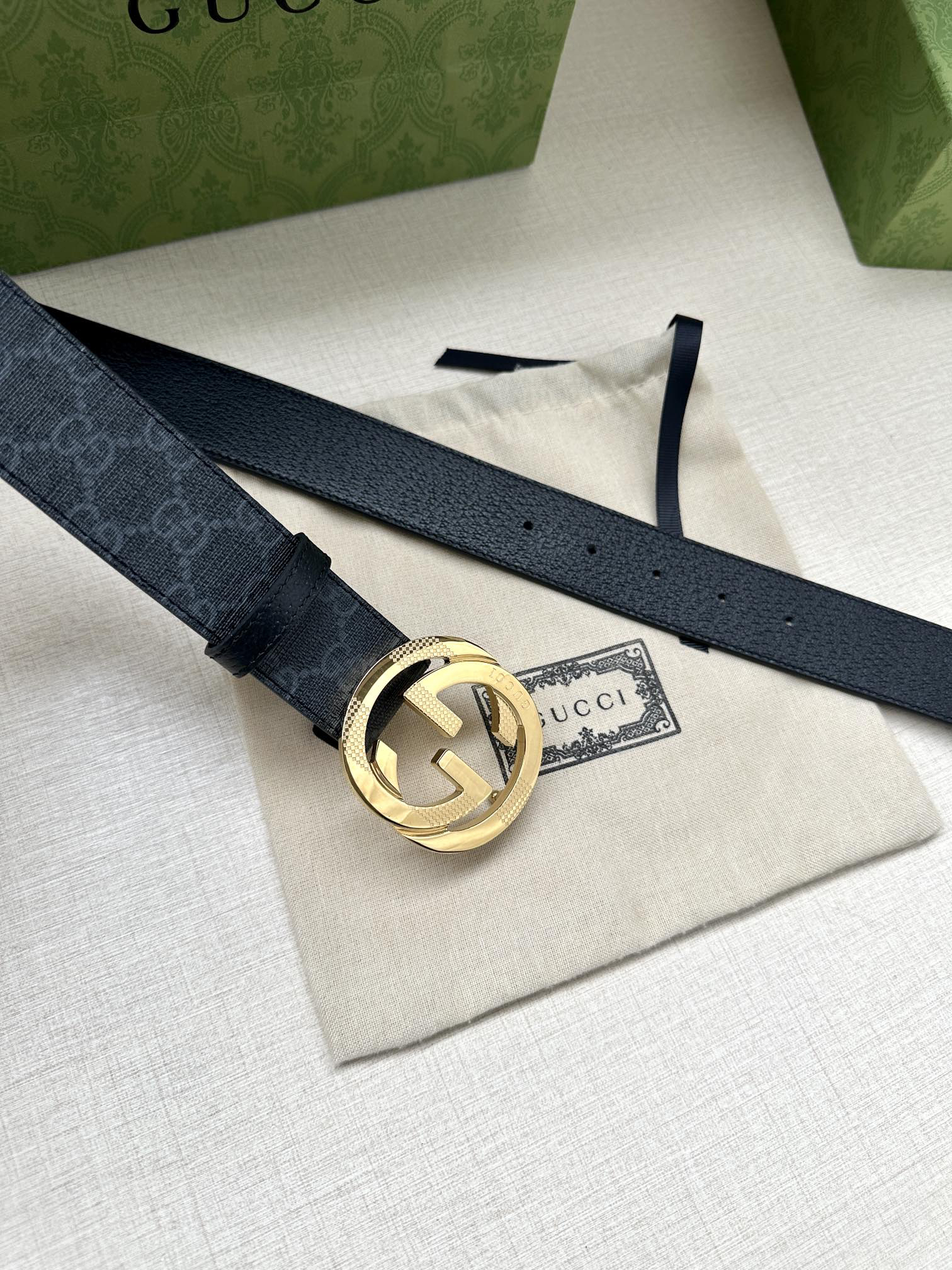 Gucci Marmont printed leather belt 3.8 cm wide