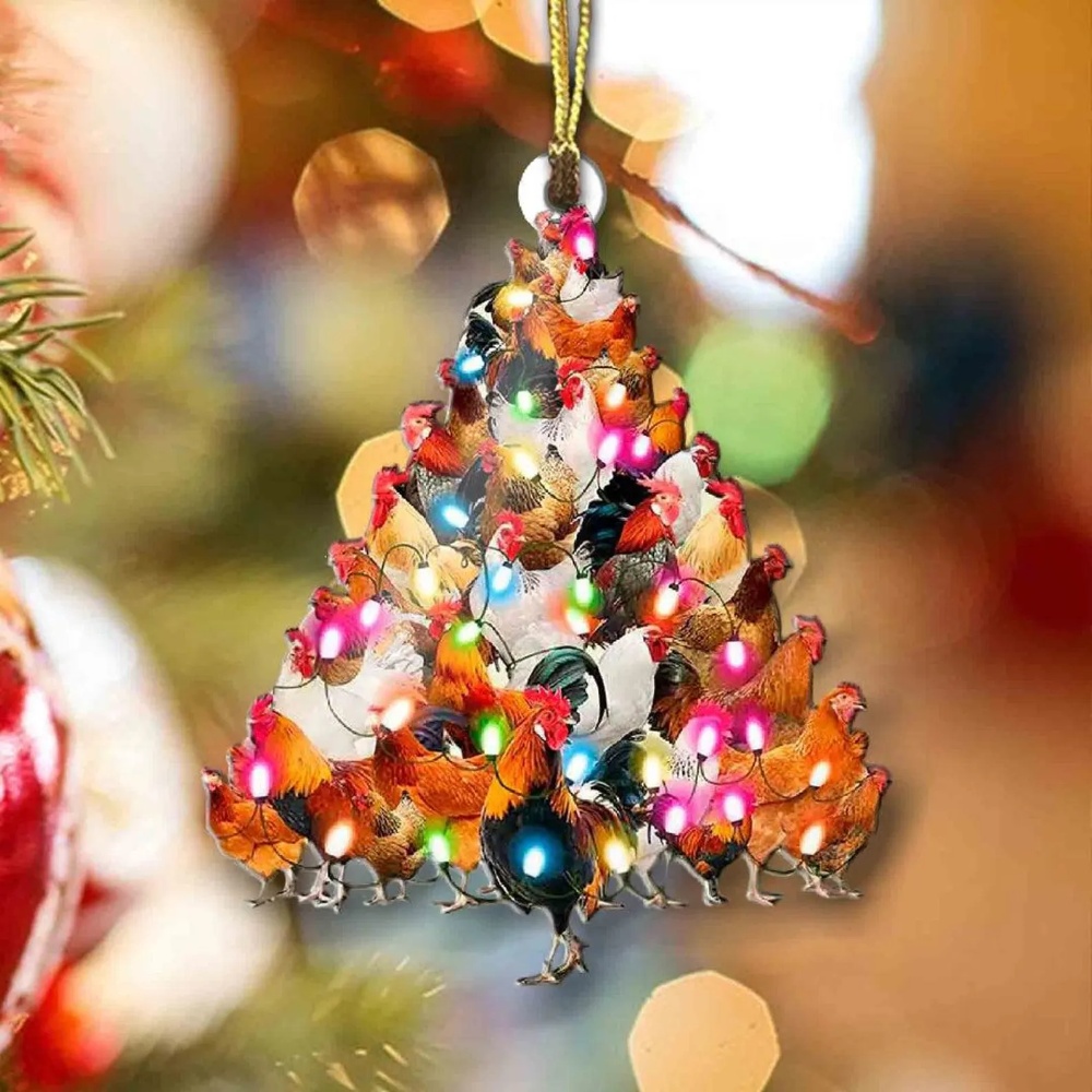 Chicken Tree Coop Ornament