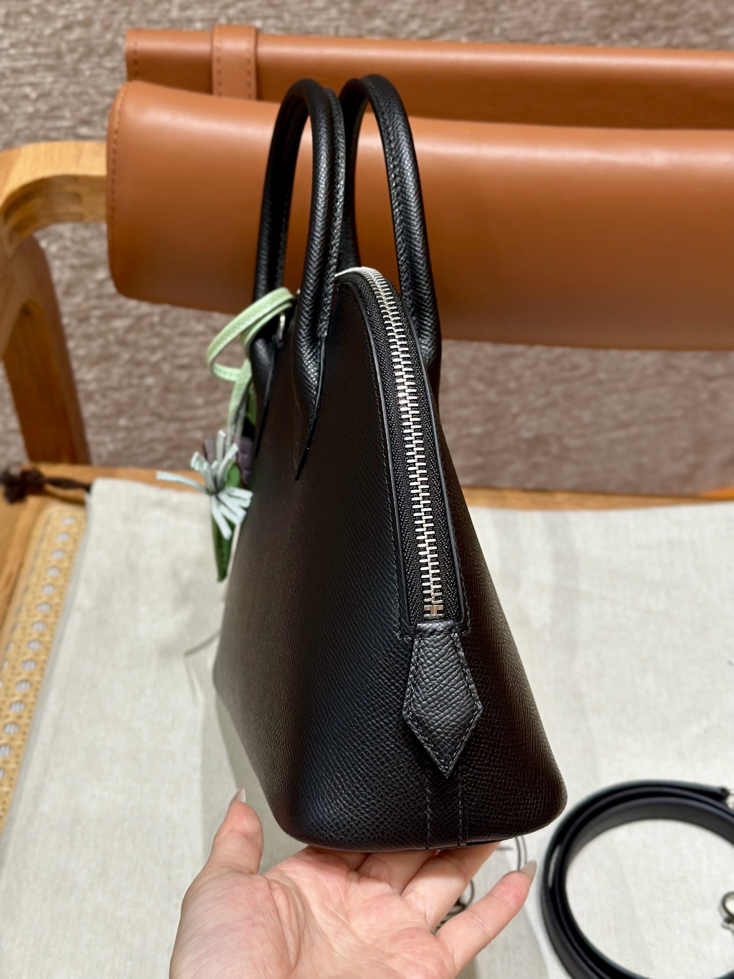 Hermes Bolide ck89Black Handbag (Handmade to order)
