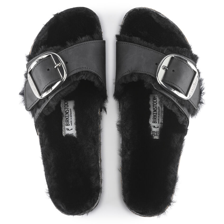 Madrid Big Buckle Shearling Oiled Leather B-88413