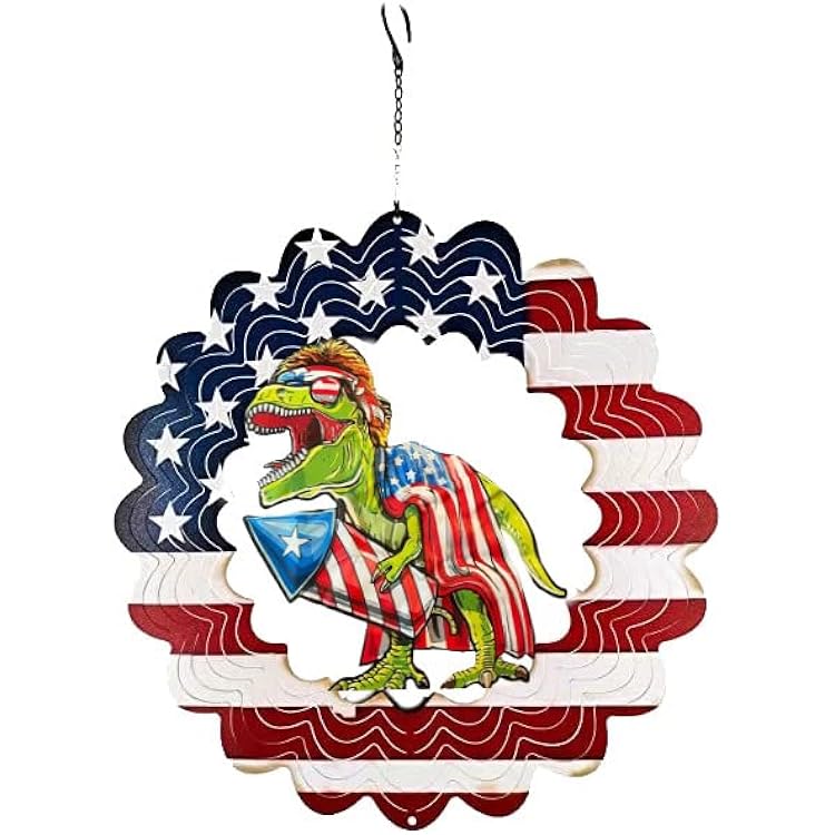 Patriotic Wind Spinner Metal Garden Decor