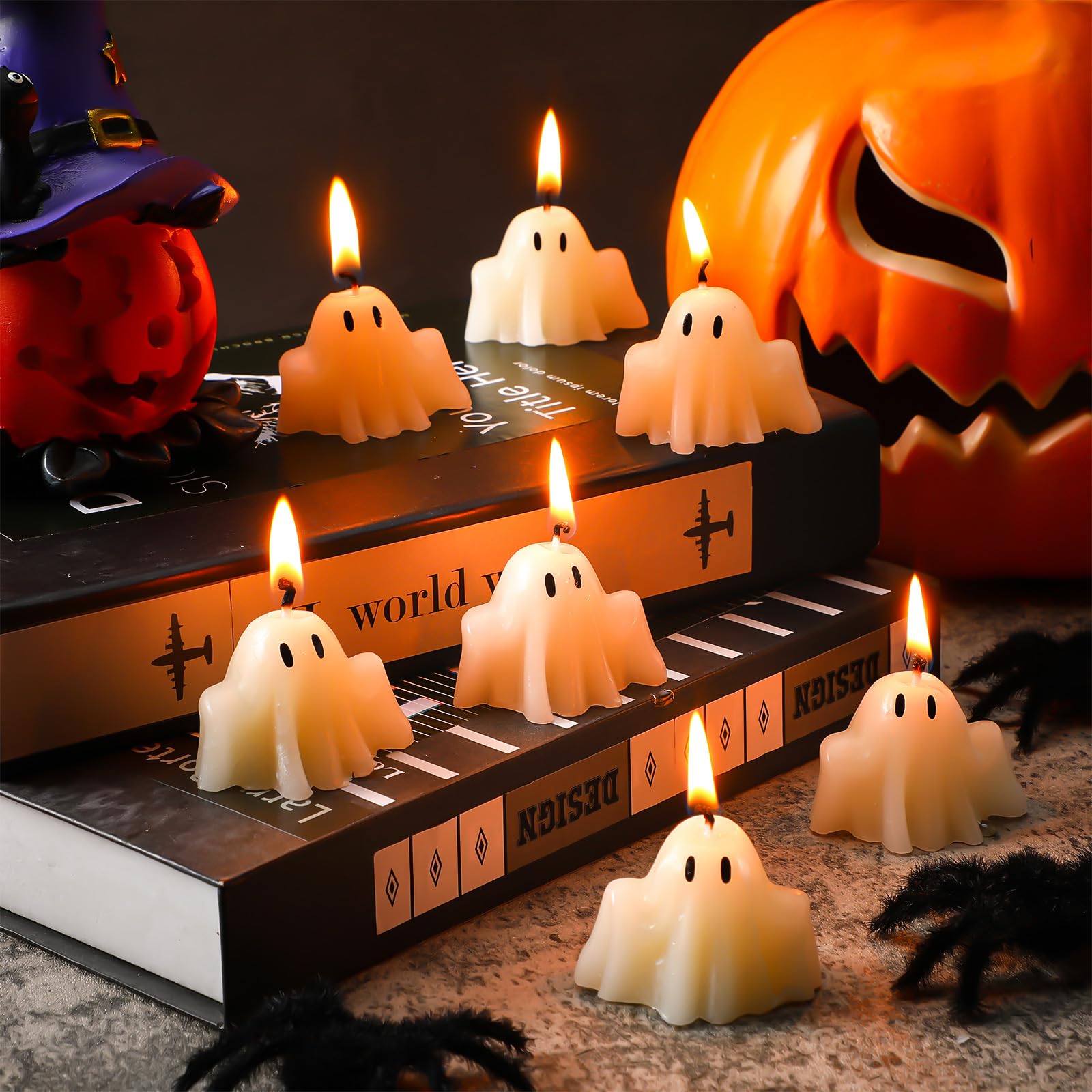 🔥ON SALE🔥 5 Pieces White Halloween Decor Candles👻