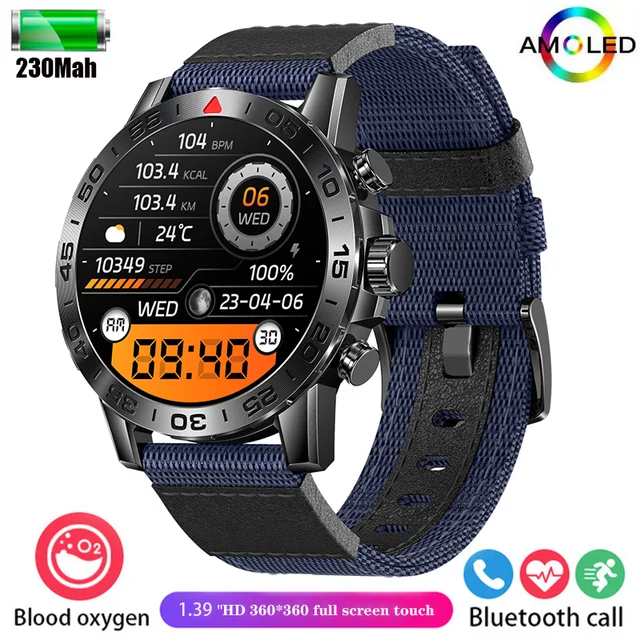 2024 New Men's outdoor HD Bluetooth and Call Smartwatch 100+ Sport Mode 1.39 Full screen Touch IP68 waterproof men's smartwatch