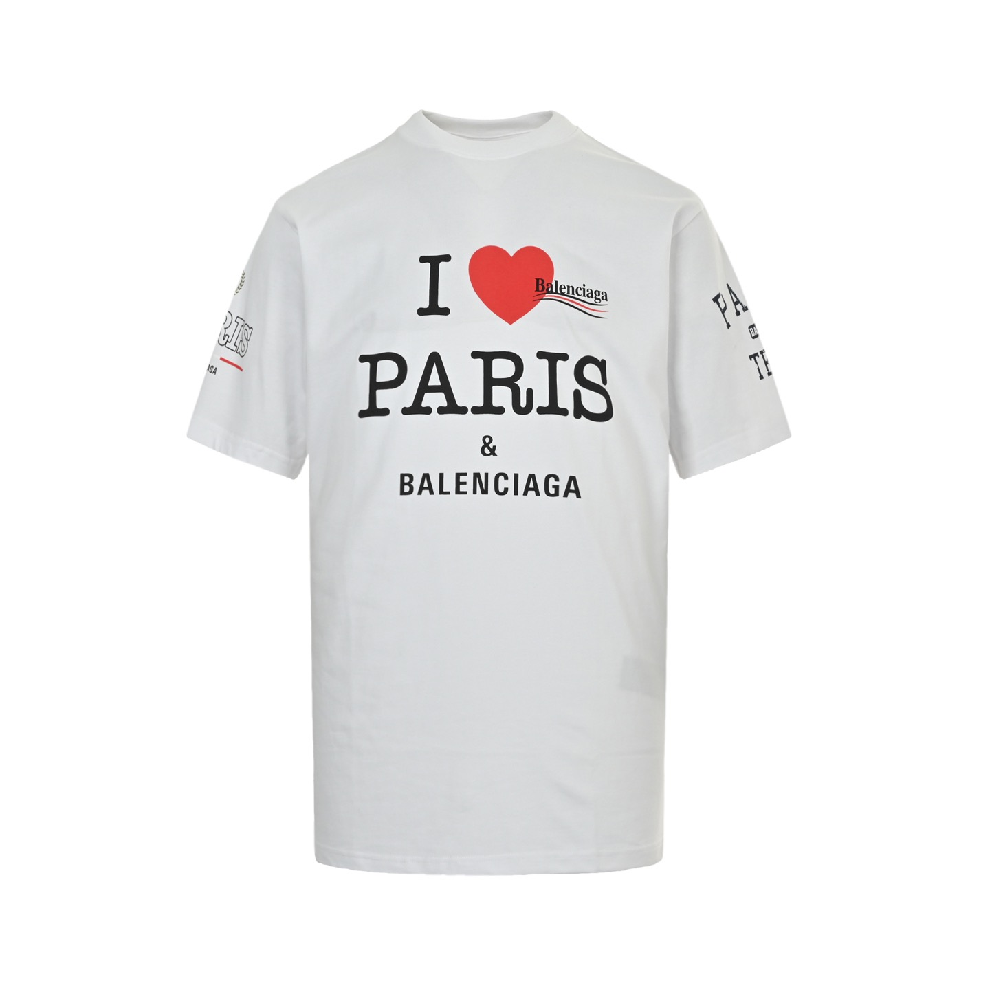 Balenciaga 25ss Valentine's Day collection heart and letter print short sleeves