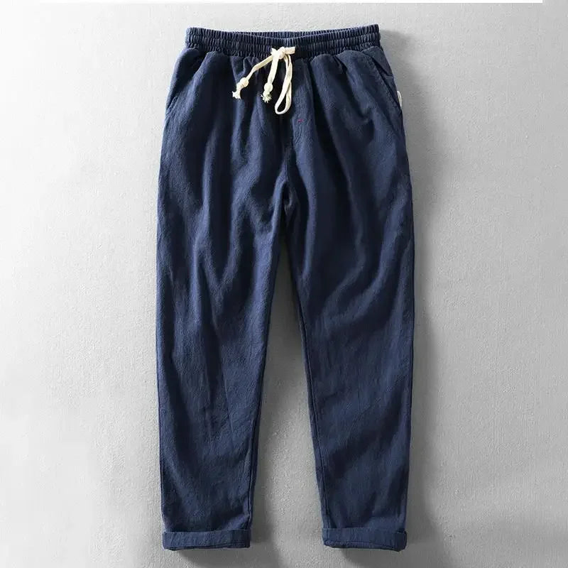 Thomas Couture Linen Drawstring Trousers