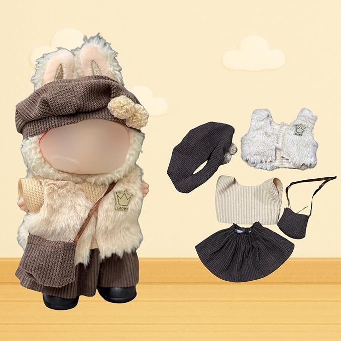 3 Sets of Doll Clothing for 15 and 17cm Dolls , 3 Sets of Outfits deisgned for Both 15 and 17cm Sitting and Standing Dolls. Dolls NOT Included.