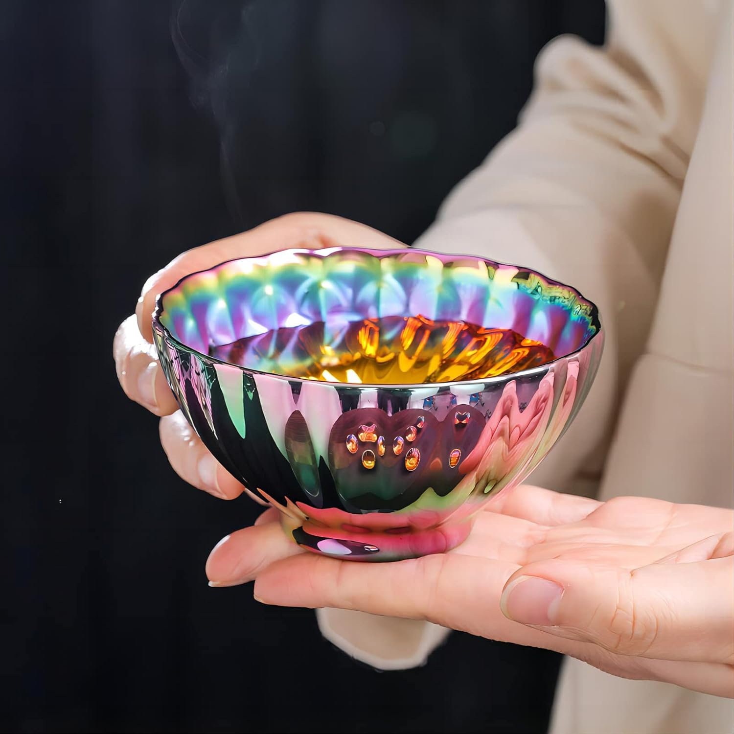 Colorful Tea Cup Glittering Personal Master Tea Cup, 5 oz