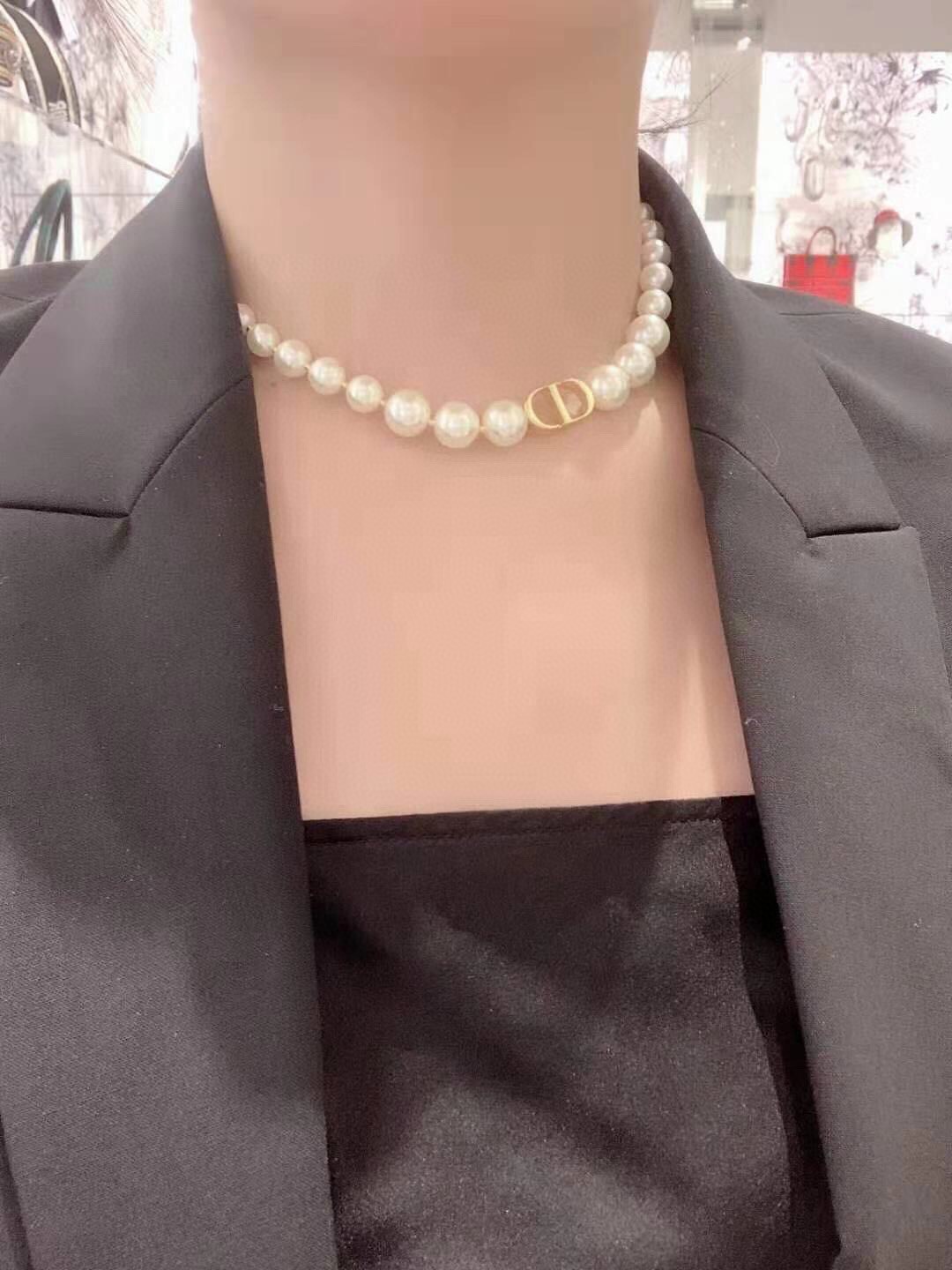 Dior CD Pearl Choker Bracelet