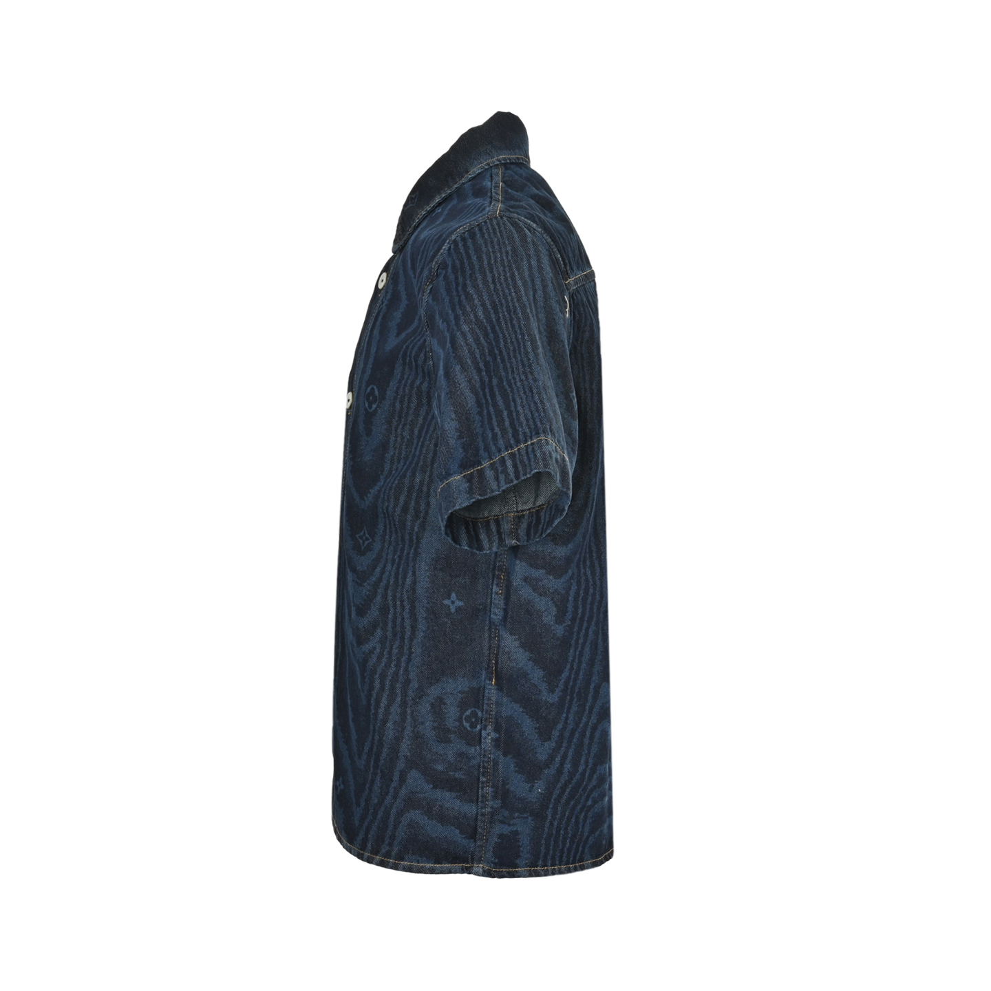 Louis Vuitton 25ss wood wheel pattern denim short-sleeved shirt